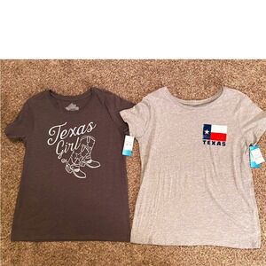 Texas Girl Cowboy Boots Graphic T Shirts NWT Bundle Heather Charcoal Grey cotton